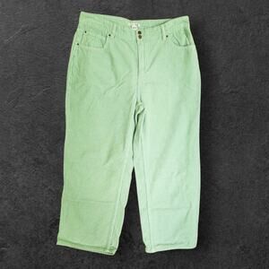 Billabong Corduroy Pants Womens Sz 34" Mint Green The Salty Blonde WideLeg